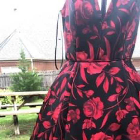 Blondie Nites Dresses Black And Red Rose Prom Dress Von Maur Poshmark